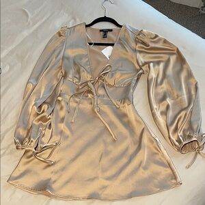 Forever 21 Gold Long Sleeve Dress